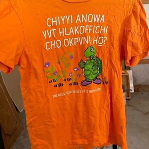 Orange Turtle Graphic Kids Shirt